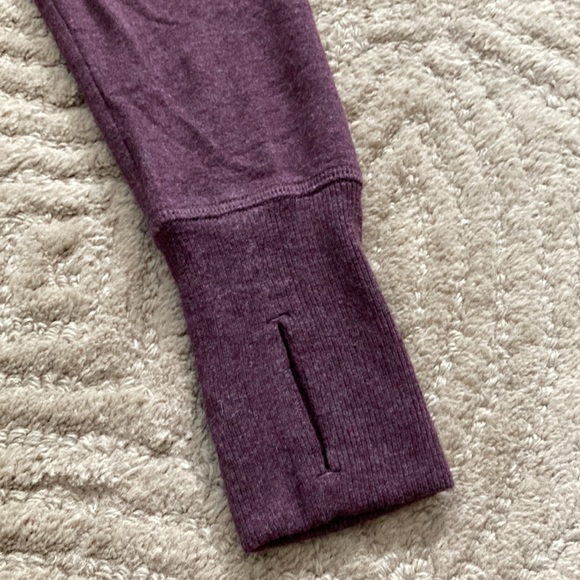 ATHLETA S Dusty Plum Crisscross Sweatshirt Dress Asymmetrical Modal - Picture 4 of 6